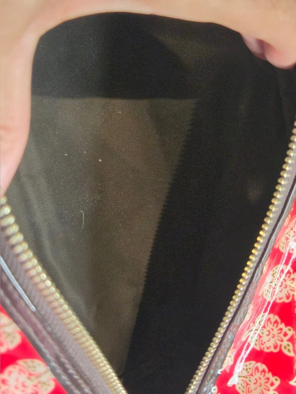Tory Burch Red Floral Cosmetic Bag